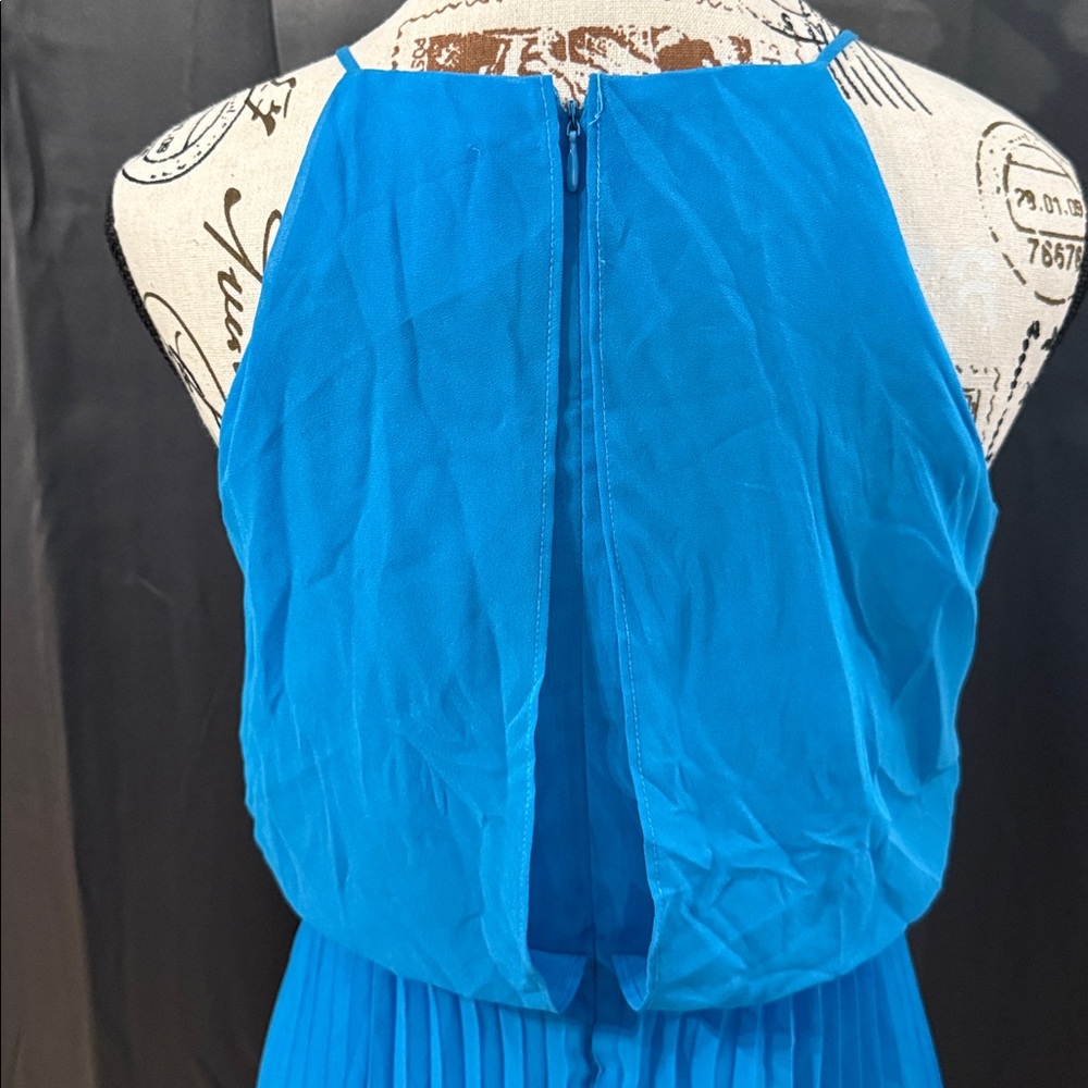 Sam Edelman Vibrant Blue Pleated Midi Dress - Picture 5 of 7